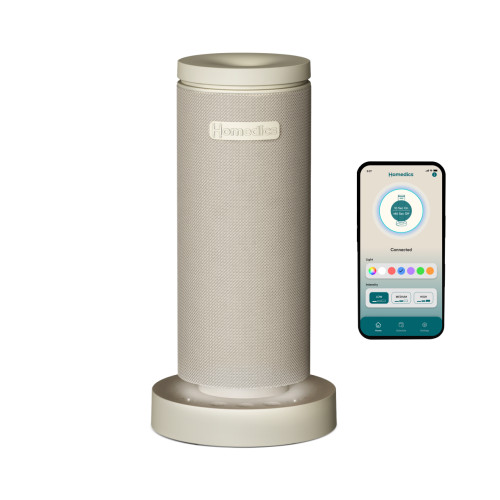 Beige | SereneScent™ Mini Fabric Rechargeable Waterless Diffuser connected to mobile app