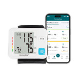 Image shows connected feature of Homedics® Wrist 600 Series Blood Pressure Monitor