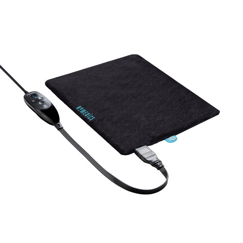 Angled view of the Homedics 12" x 15" Weighted Gel Heating Pad