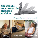 A side view of Homedics Total Recline Shiatsu Massage Cushion back tilted at varying angles to show ultimate versatility.