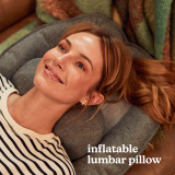 Close up view of a woman enjoying a neck and head massage with 2 invigorating massage style that help to restore tired and aching muscles with her Homedics Total Recline Shiatsu Massage Cushion