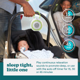 sleep tight, little one - Play continuous relaxation sounds to promote sleep, or use with the auto-off timer for 15, 30 or 45 minutes