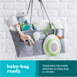 baby-bag ready - Integrated clip easily attaches to baby bag or stroller