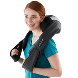 Standing woman receives shoulder massage from the Homedics "Thumbs up" Cordless 3D Kneading Massager with Soothing Heat