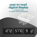 Black | easy-to-read digital display
1.3" DISPLAY WITH
0.9" BRIGHT WHITE LED READOUT