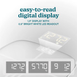 White | easy-to-read digital display
1.3" DISPLAY WITH
0.9" BRIGHT WHITE LED READOUT
