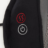 Close up of power and heat buttons on the Homedics 3D Shiatsu Body Massager with Heat