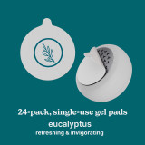 24-pack, single-use gel pads eucalyptus refreshing & invigorating