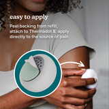 easy to apply-Peel backing from refill, attach to Thermadot & apply directly to the source of pain