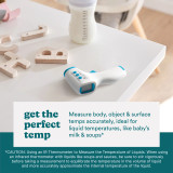 get the perfect temp- Measure body, object & surface temps accurately, ideal for liquid temperatures, like baby's milk & soups*