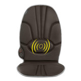 Brown | Front view of the brown Homedics Portable Back Massage Cushion with massaging graphics